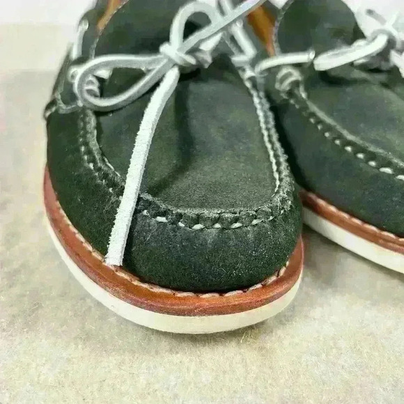 ERNEST HEMINGWAY Boat Dock Casual Shoe Green White Leather Suede Men Size 9 - Picture 11 of 14